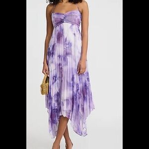 Express Lavender Tie-Dye Asymmetrical Dress